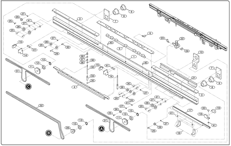 Conveyor Moving Frame Assembly on Samsung Techwin SM321 SMT Machine