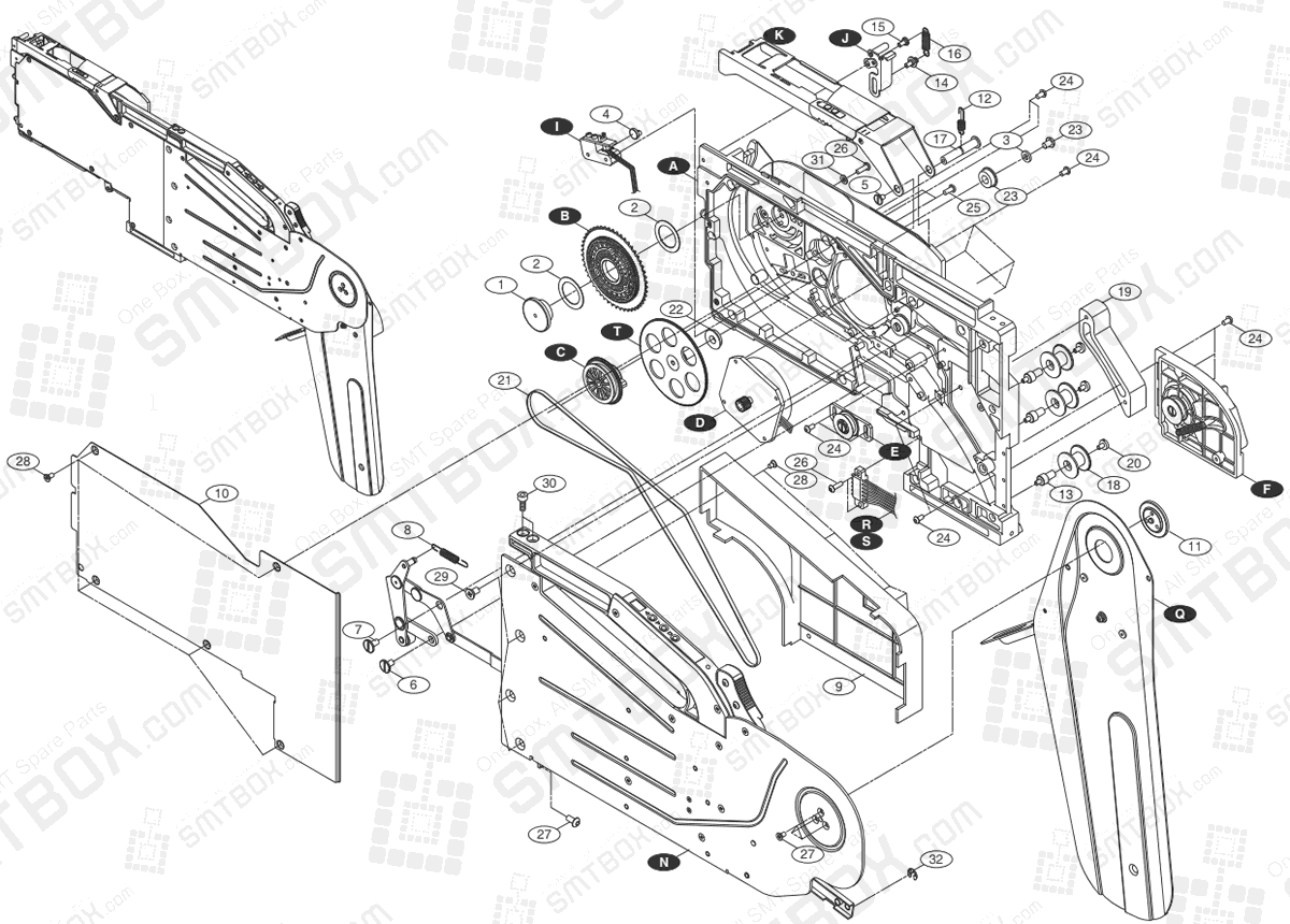 Mechanical Part List of SME 24mm Samsung Techwin SM DECAN Serials IT / NONIT SMT Feeder