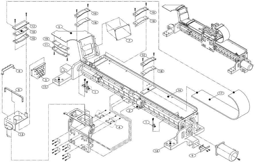 Part List of X-Frame Assembly on Samsung Techwin SM421 SM421S SM421F SM421N Advanced Flexible Component Placer