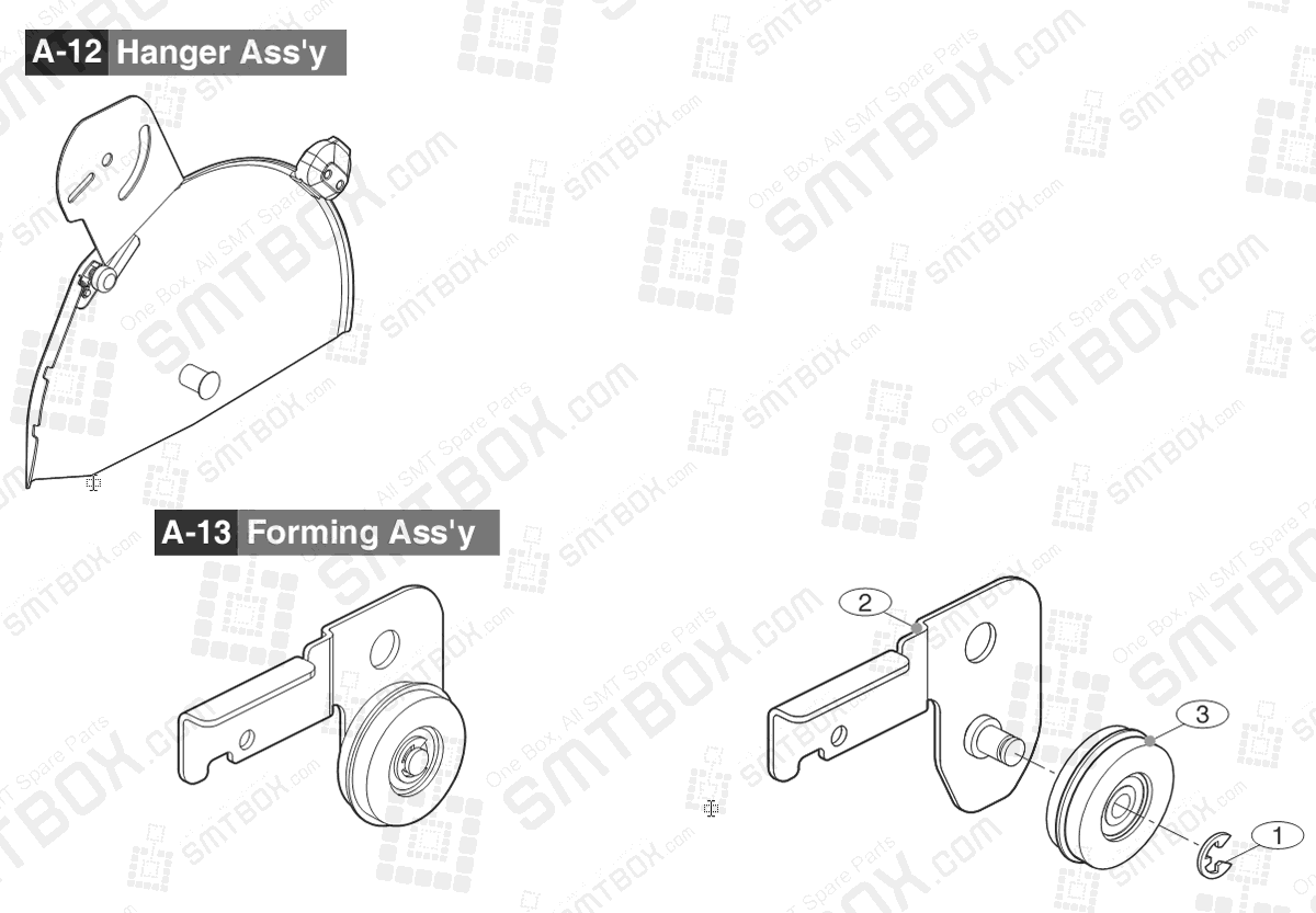 Sub 7 Part list of Hanwha Samsung Techwin 8mm SMN Tape Feeder SM DECAN IT 8mm4P SBFB32010K 8mm2P SBFB32000K
