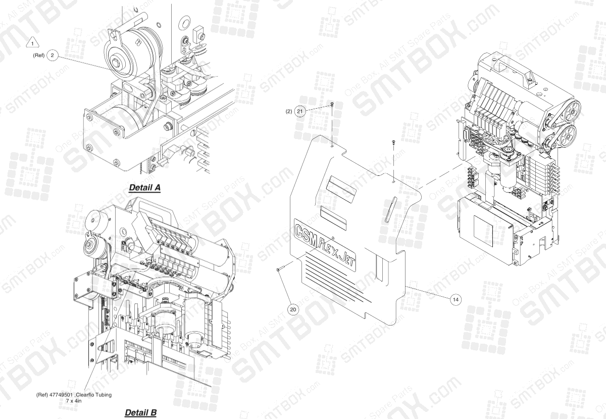 Universal Instrument UIC FlexJet Head Assembly 47541107 T47541107-side-b