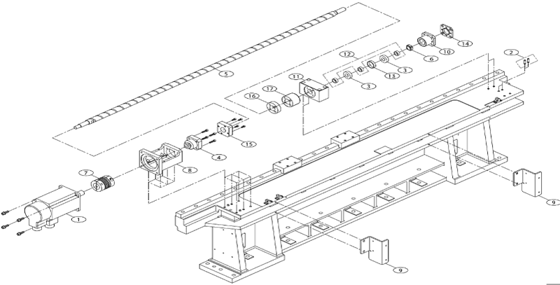 Y-Ball Screw Assembly Of Hanwha Samsung Techwin SM421 Electronic Part SMT Mounter