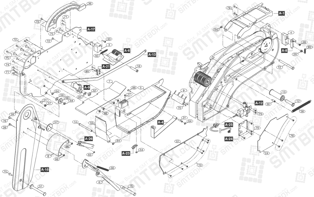 Part List of 56mm 72mm 88mm SMN tape feeder for Hanwha Samsung Techwin SM DECAN part 2