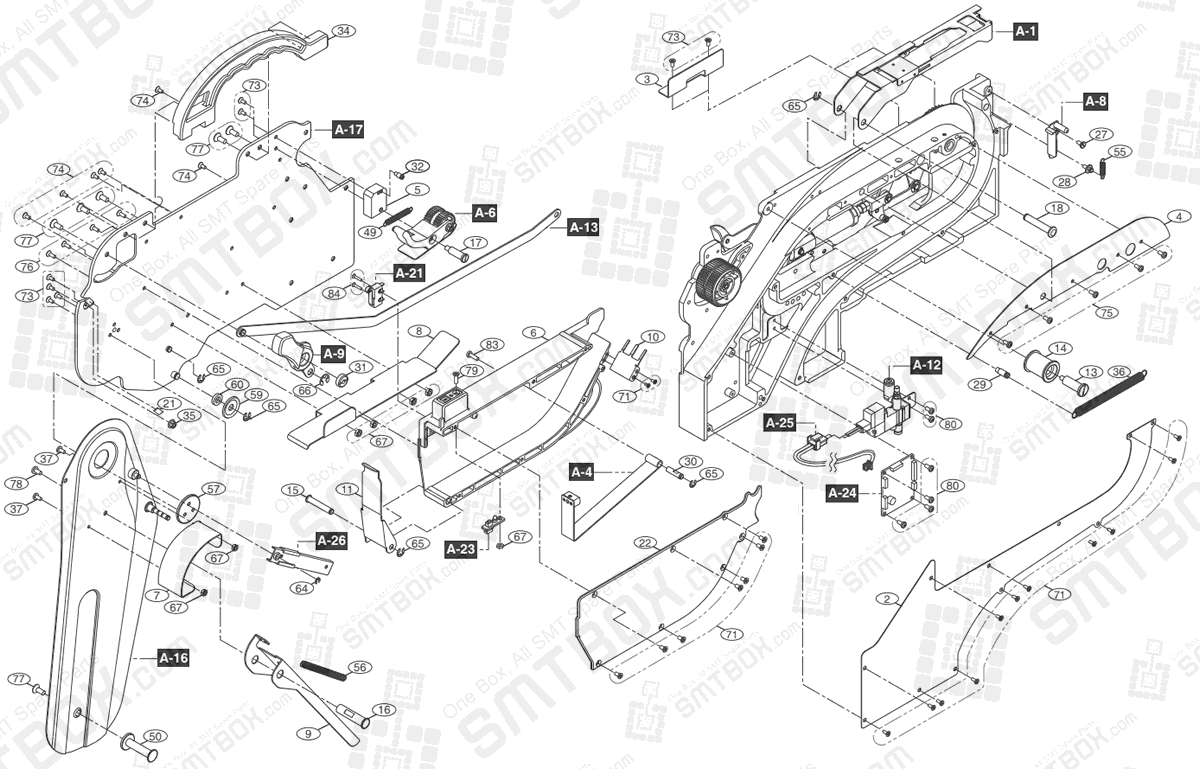 Part List of Hanwha Samsung Techwin 24mm SMN tape feeder SM DECAN NonIT SBFB34100K IT SBFB34000K part 2