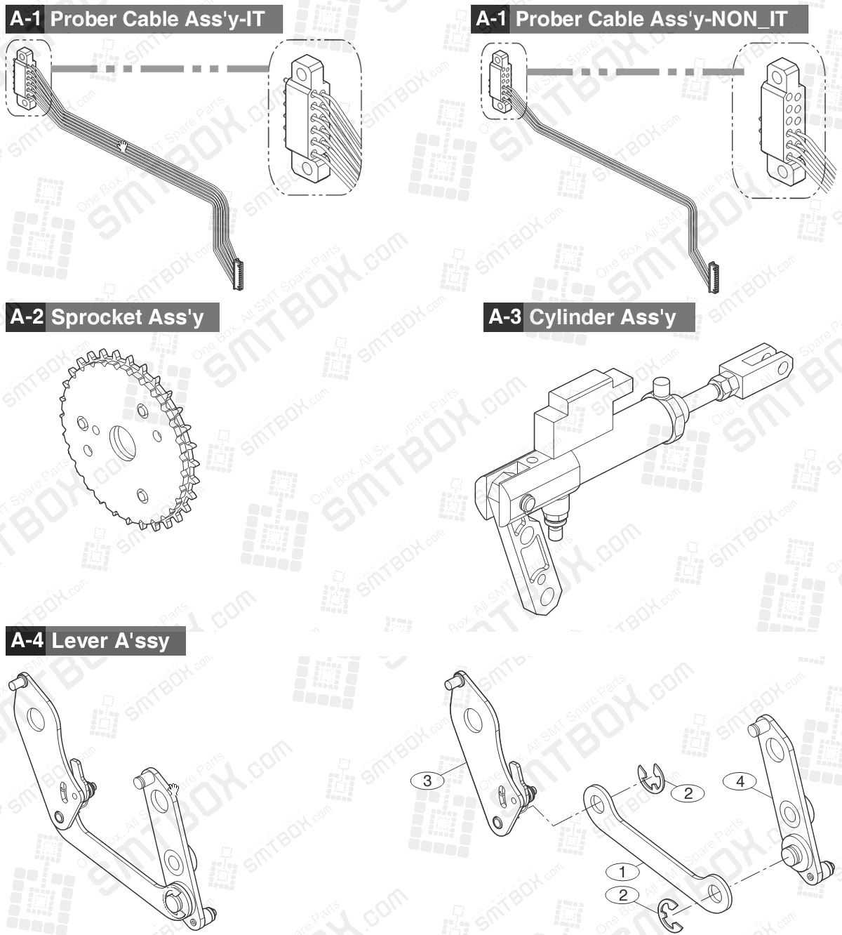 Sub-1 Part list of Hanwha Samsung Techwin 12mm SMN Tape Feeder SM DECAN IT SBFB33000K NonIT SBFB33100K