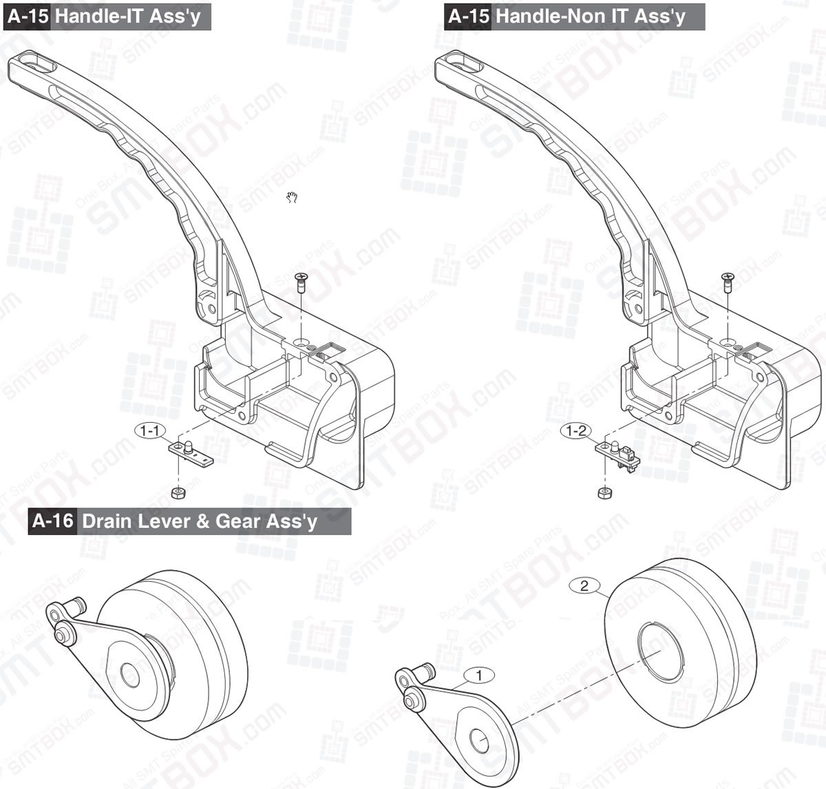 Sub-6 Part list of Hanwha Samsung Techwin 12mm SMN Tape Feeder SM DECAN IT SBFB33000K NonIT SBFB33100K