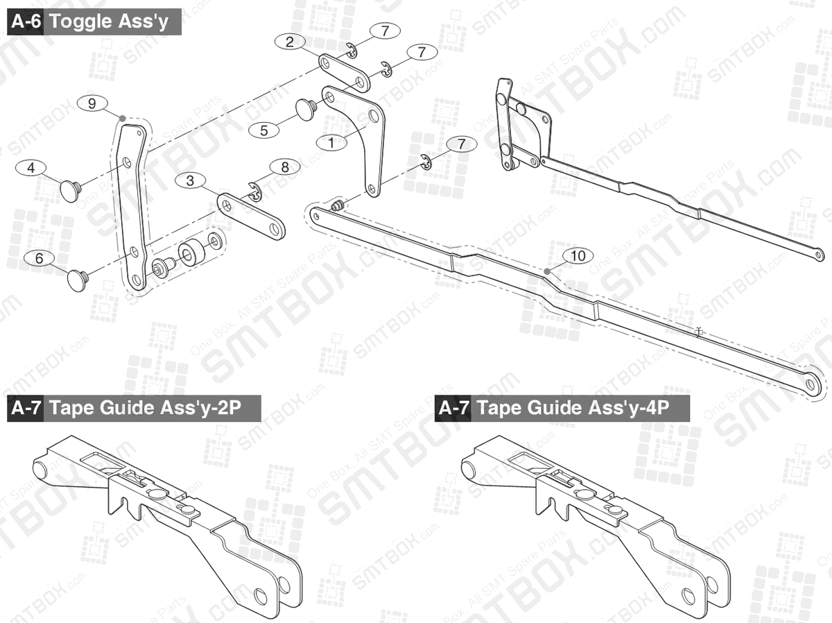 Sub 3 Part list of Hanwha Samsung Techwin 8mm SMN Tape Feeder SM DECAN IT 8mm4P SBFB32010K 8mm2P SBFB32000K