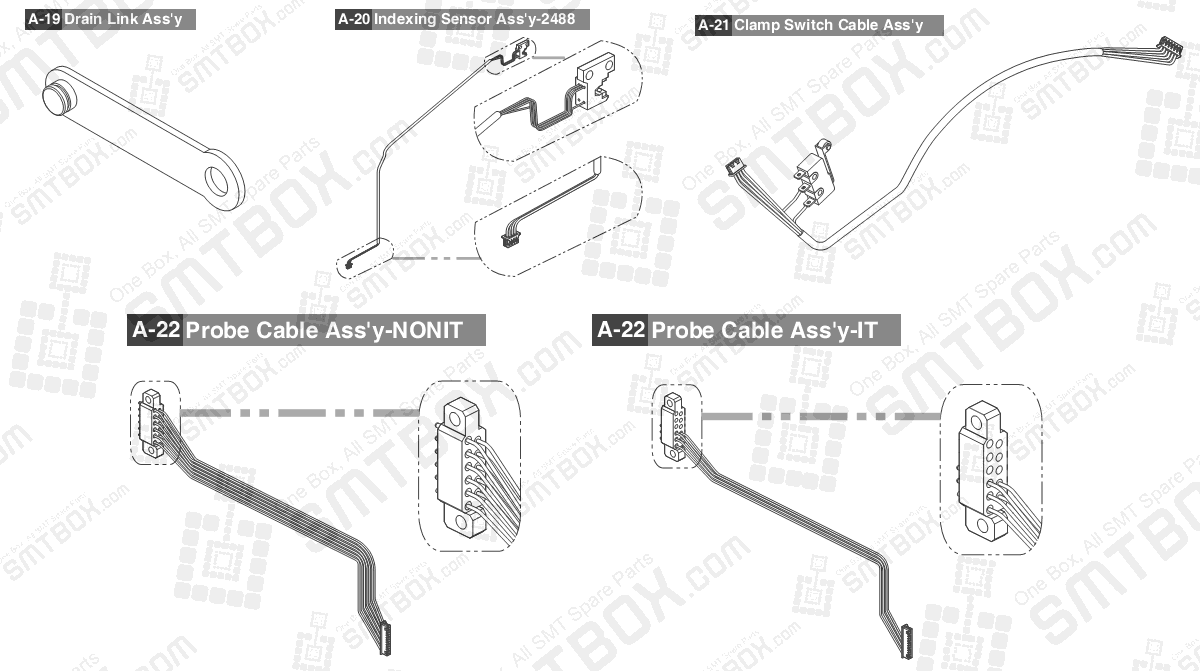 Sub Part List of Hanwha Samsung Techwin 44mm SMN tape feeder SM DECAN NonIT SBFB34120K IT SBFB34020K part 4