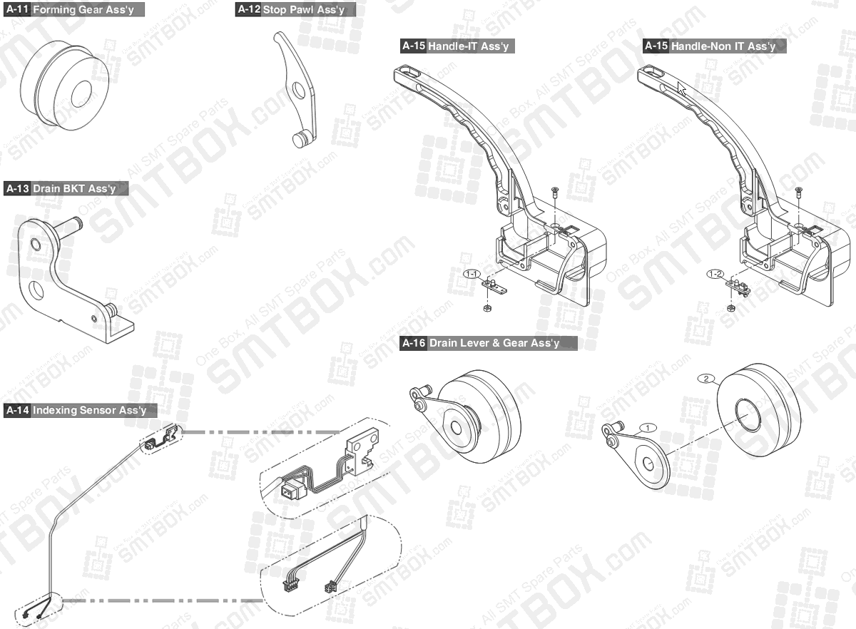 Sub Part List of Hanwha Samsung Techwin 16mm SMN tape feeder SM DECAN NonIT SBFB33110K IT SBFB33010K Part 3